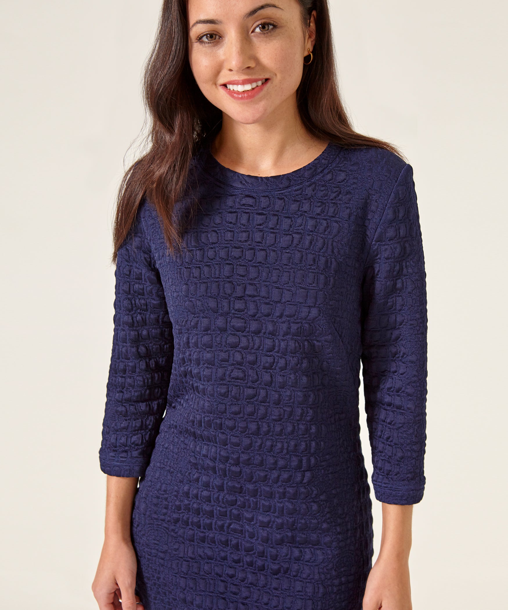 Petite Navy Blue Sweater Dress (3/4 ...